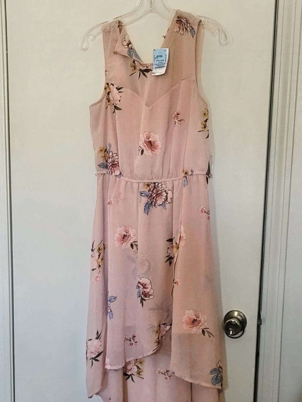 As U Wish Blush Floral High-Low Sleeveless Dress